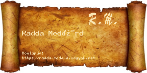 Radda Medárd névjegykártya